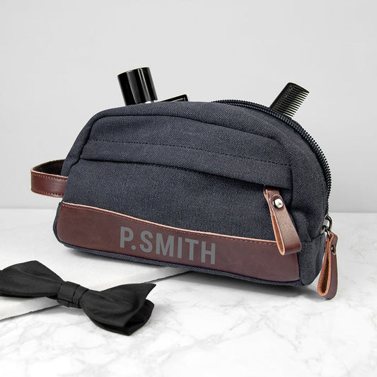 Personalised Weekender Denim Wash Bag