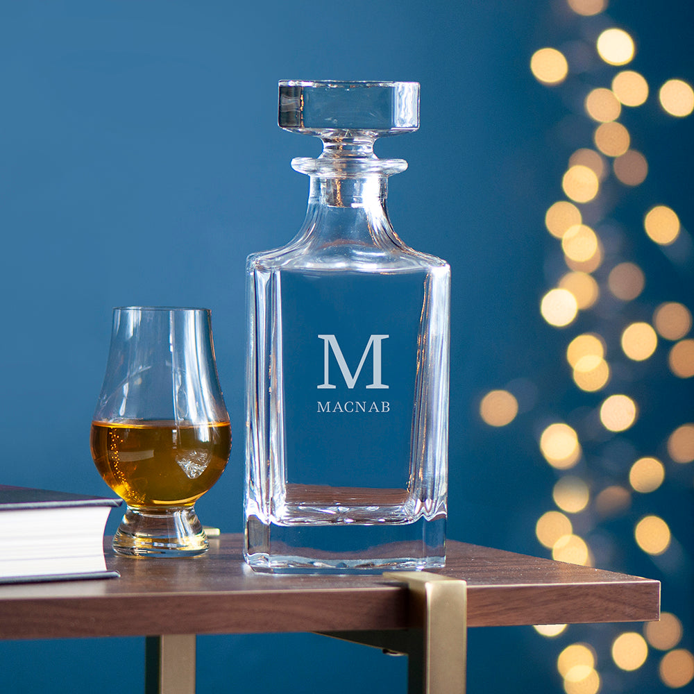 Personalized Classic Monogram Square Decanter - GiftsofaKind