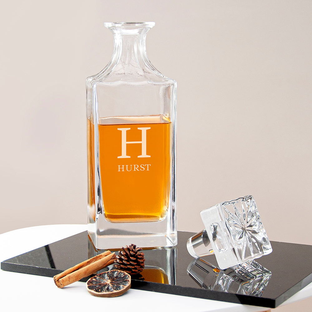 Personalized Classic Monogram Square Decanter - GiftsofaKind