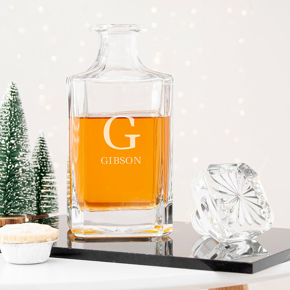 Personalized Classic Monogram Square Decanter - GiftsofaKind