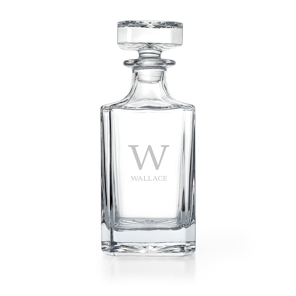 Personalized Classic Monogram Square Decanter - GiftsofaKind