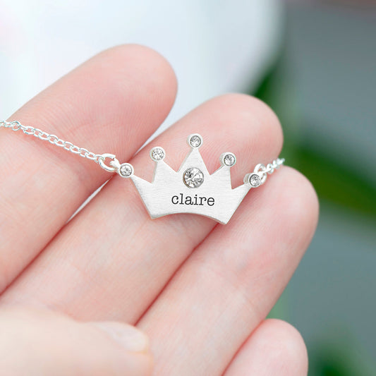 Personalized Princess Crown Necklace
