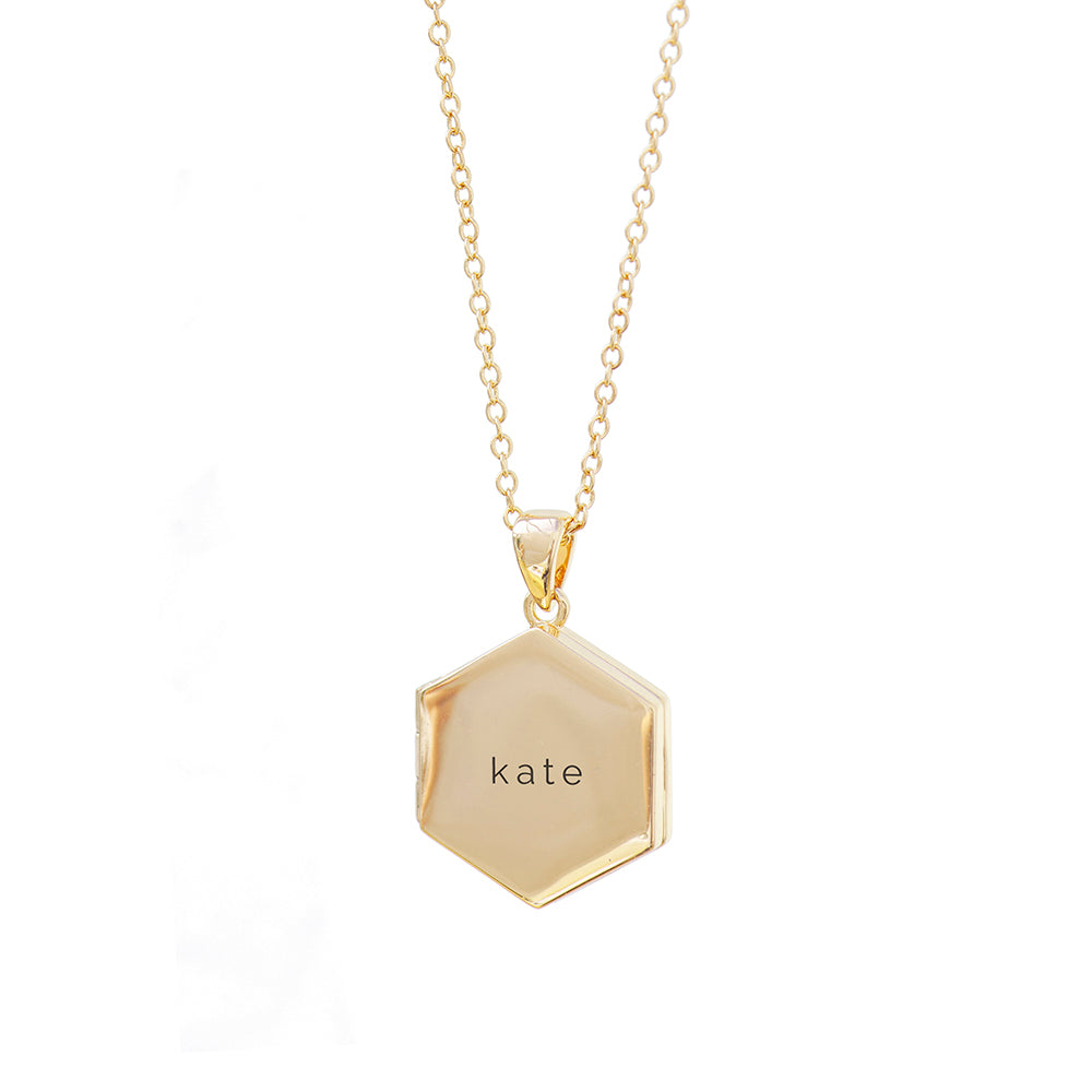 Personalized Necklaces - Personalized Hexagonal Photo Locket 