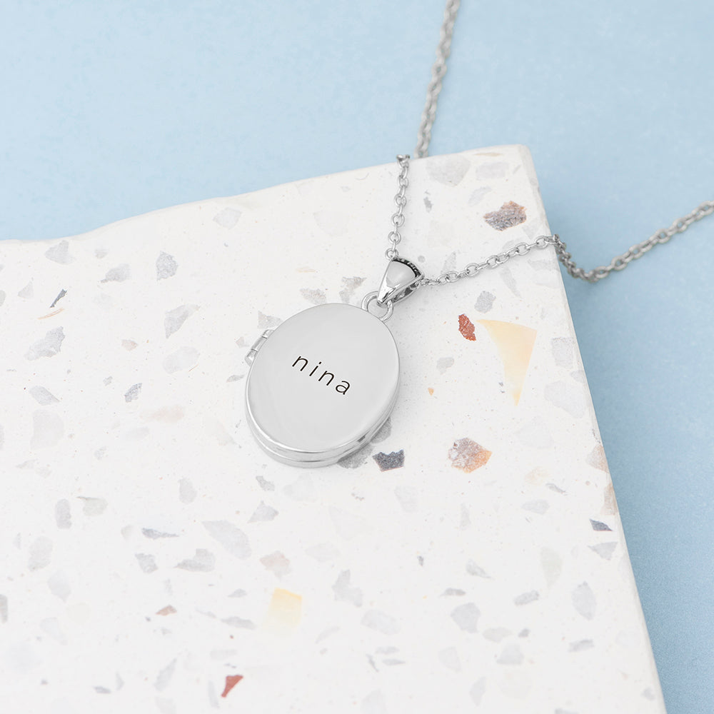 Personalized Necklaces - Personalized Oval Photo Locket 