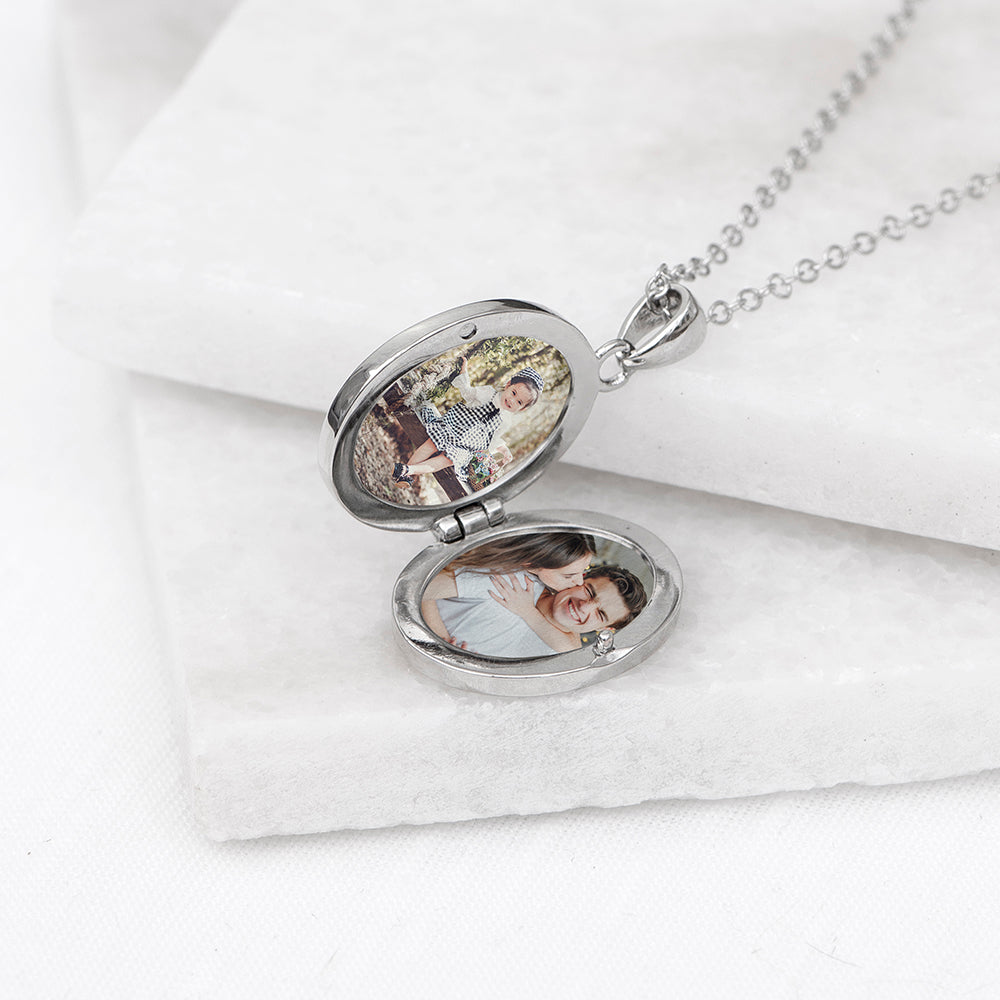Personalized Necklaces - Personalized Oval Photo Locket 