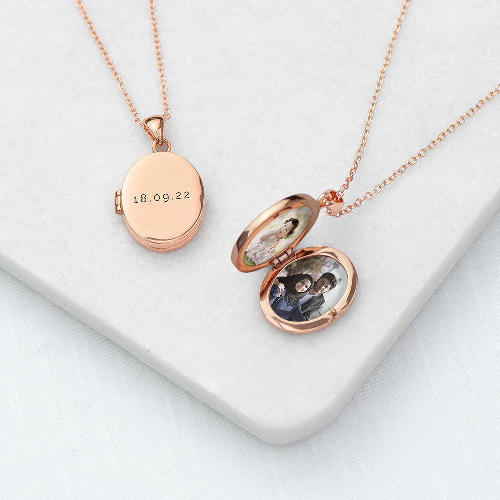 Personalized Necklaces - Personalized Oval Photo Locket 