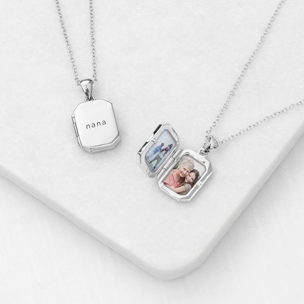 Personalized Necklaces - Personalized Rectangular Photo Locket 