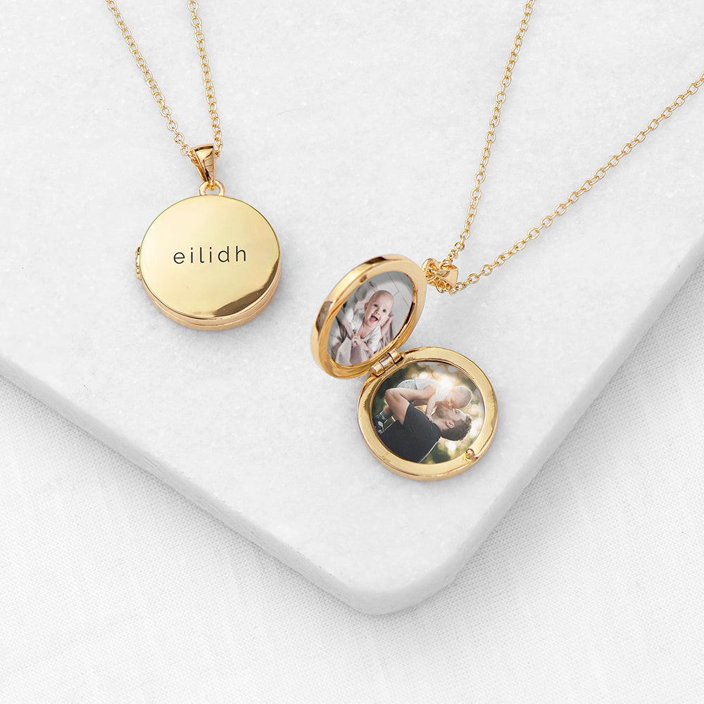 Personalized Round Photo Locket - GiftsofaKind