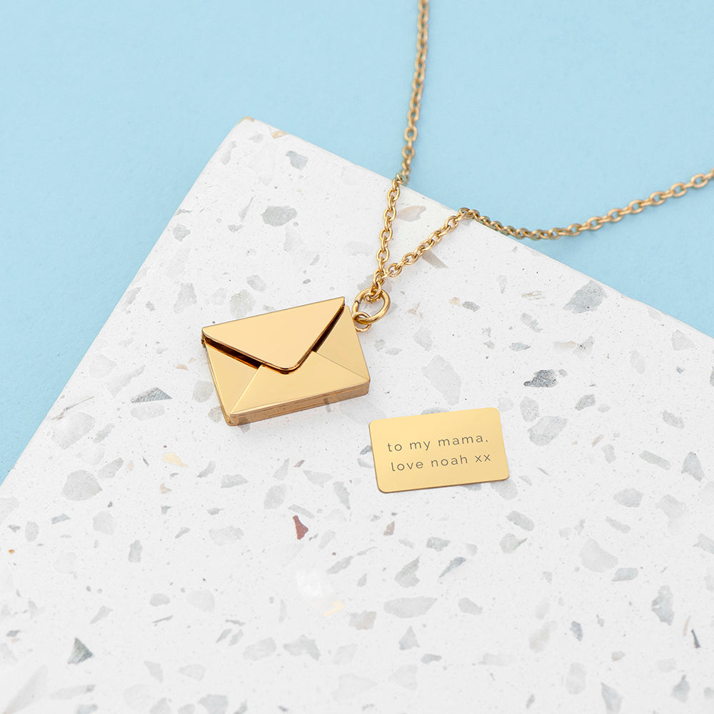 Personalized Secret Message Envelope Necklace - GiftsofaKind