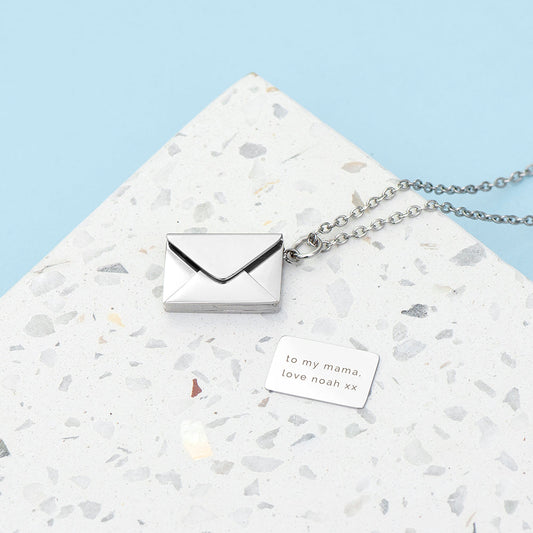 Personalized Secret Message Envelope Necklace