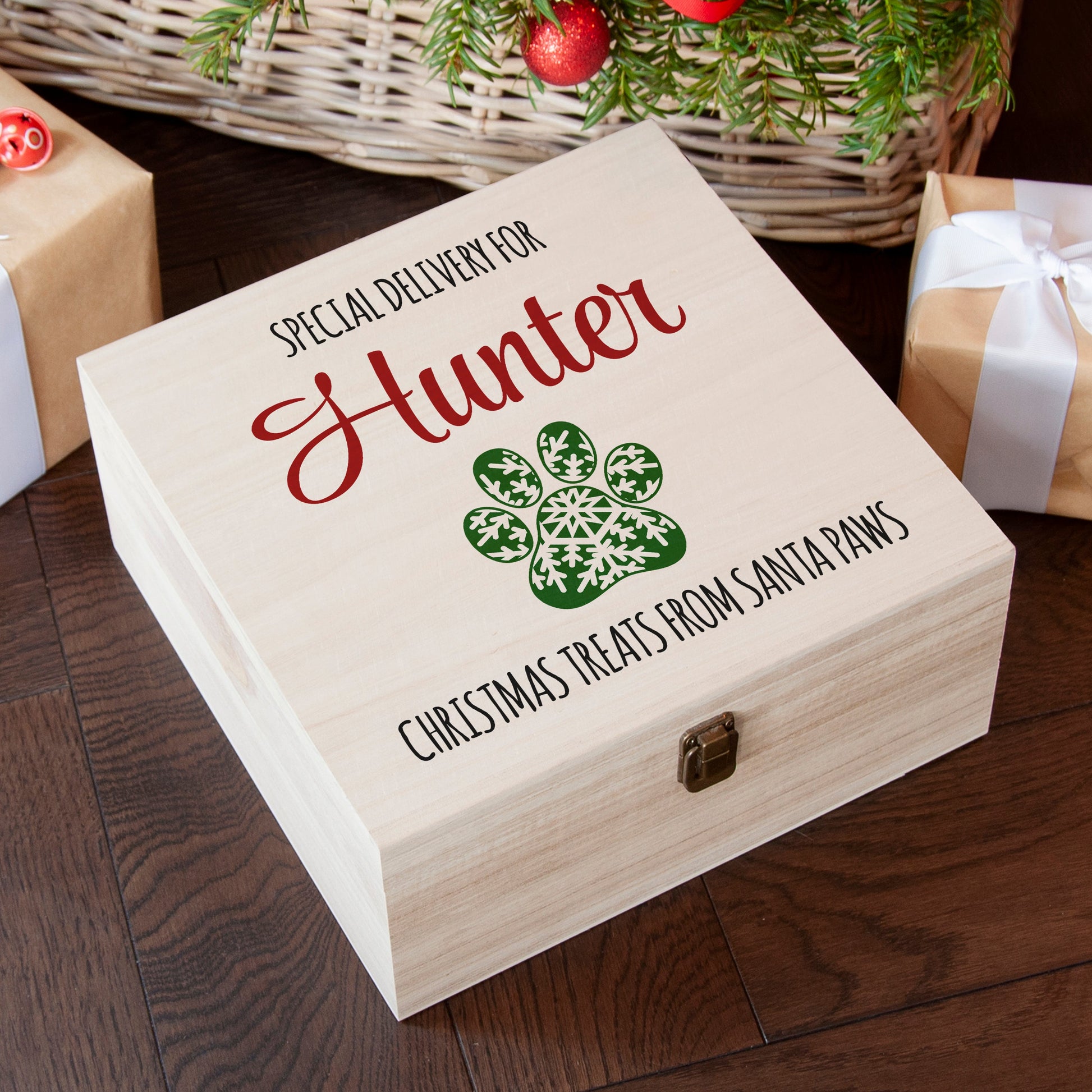 Personalised Pet Paw Christmas Treats Box - Lovesakes