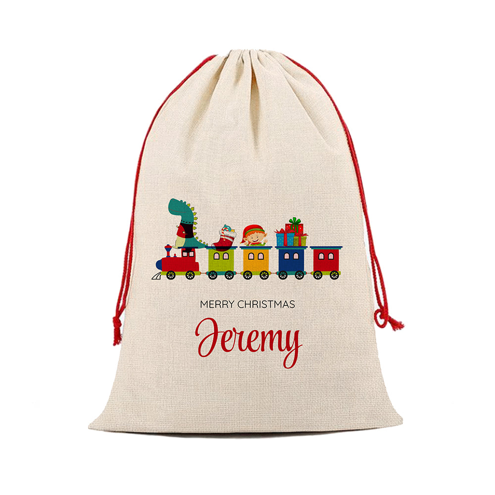 Personalised Kid's Christmas Train Christmas Sack - Lovesakes