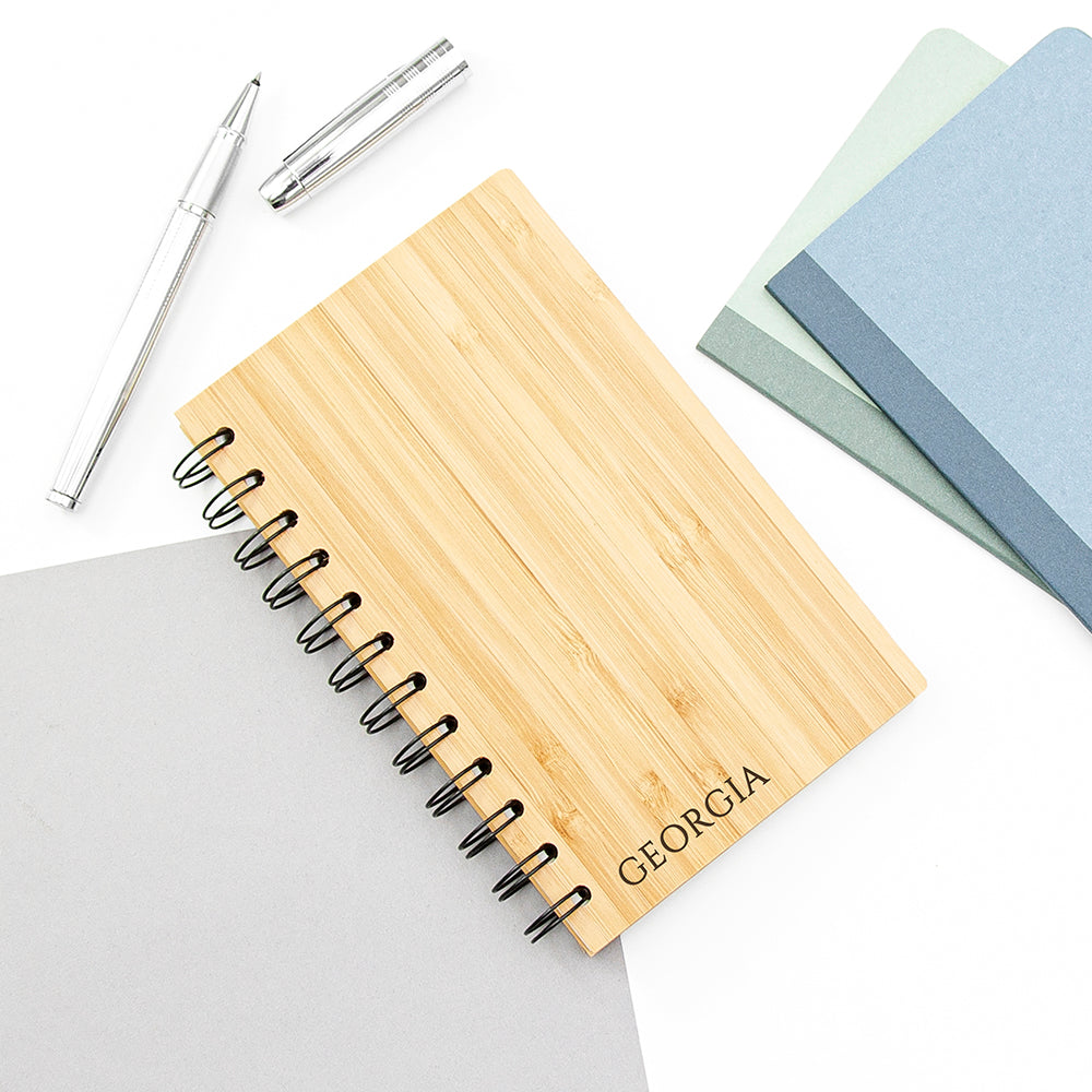 Personalized Notebook/Journals - Personalized Bamboo Notebook 