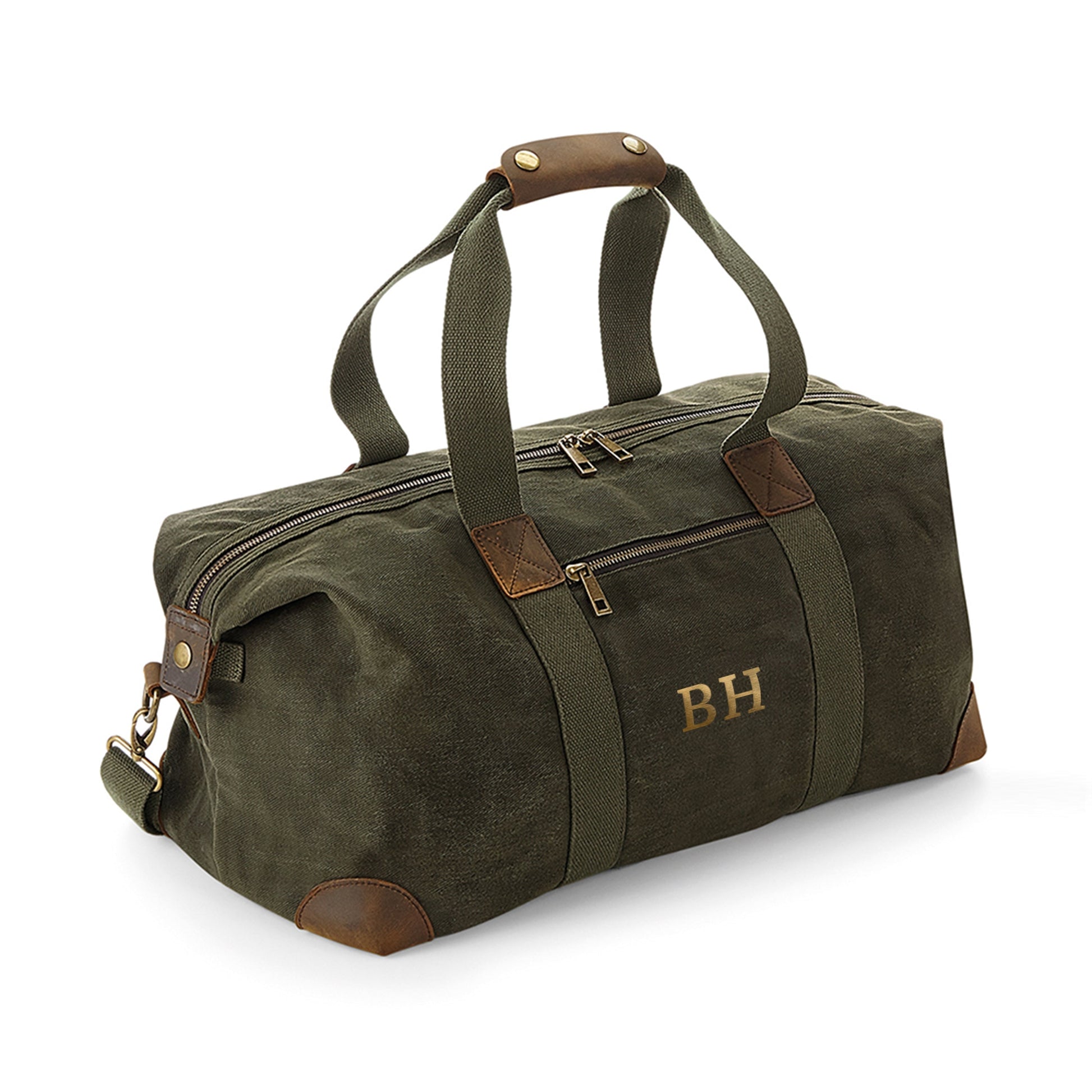 Personalized Men's Holdall - Monogrammed Luxury Waxed Canvas Holdall 