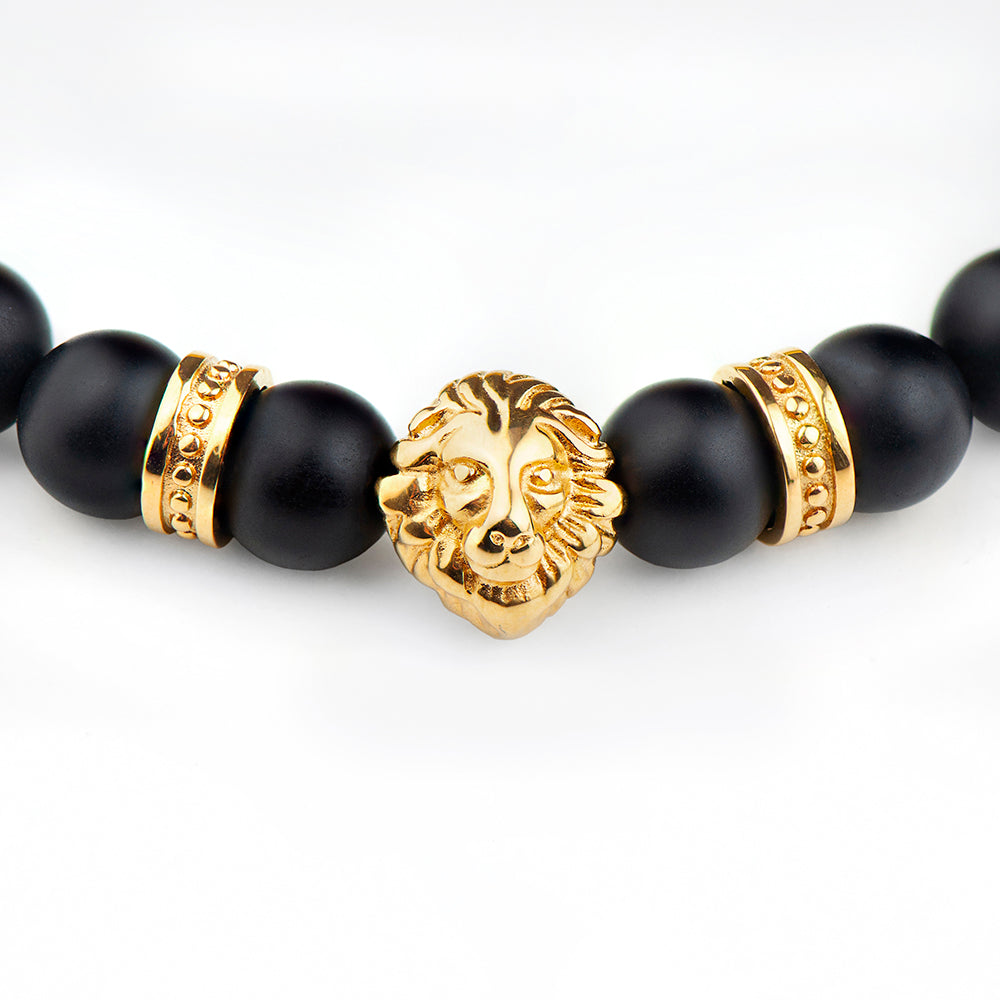 Personalized Men's Bracelets - Personalized Men's Golden Lion Bracelet 