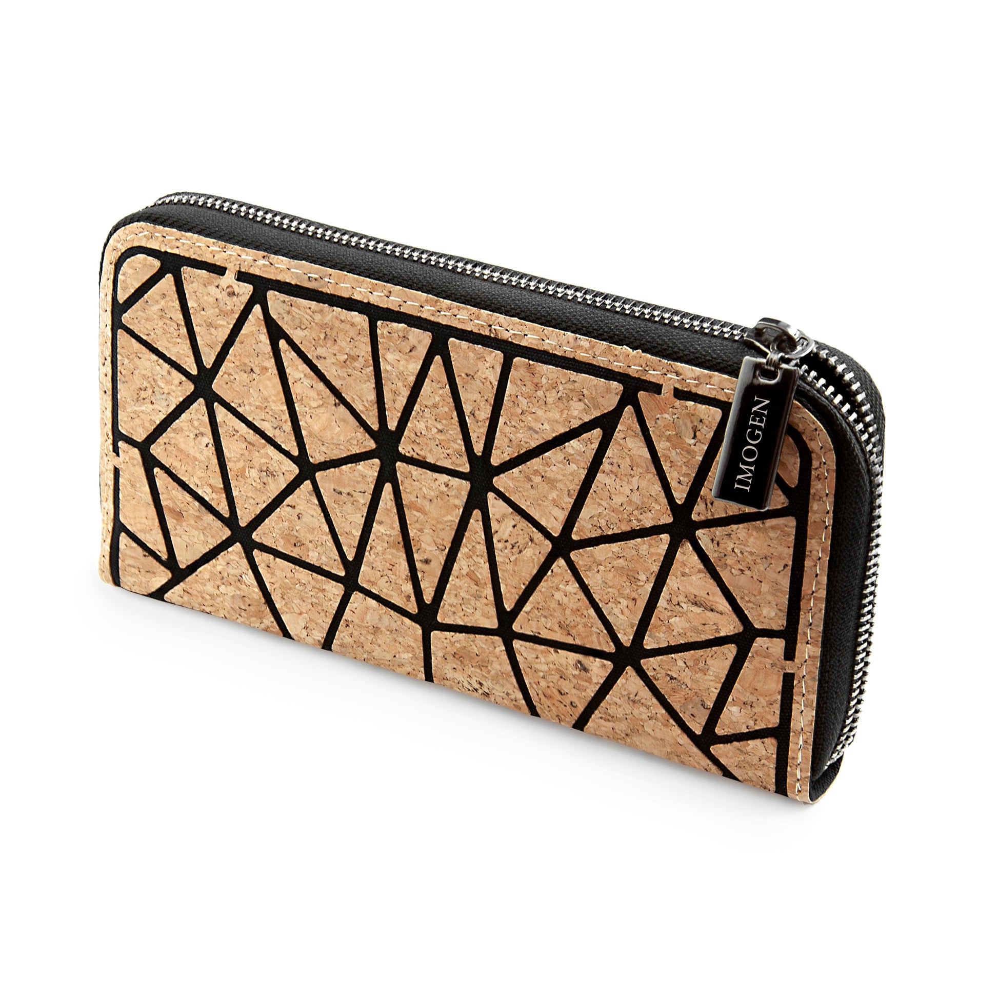 Personalised Geometric Cork Zip Wallet - Lovesakes