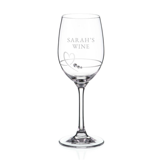 Personalized Petit Wine Glass with Swarovski Crystals