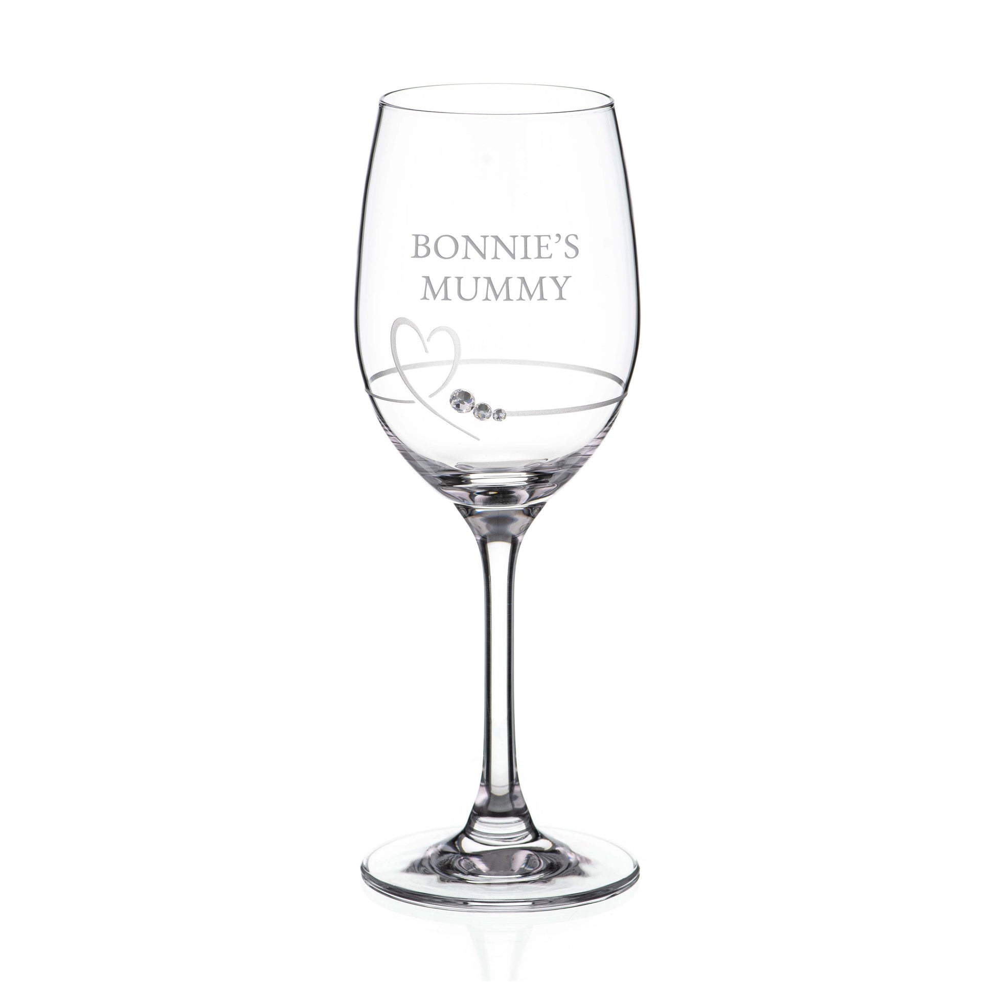 Personalized Glassware - Personalized Petit Wine Glass with Swarovski Crystals 