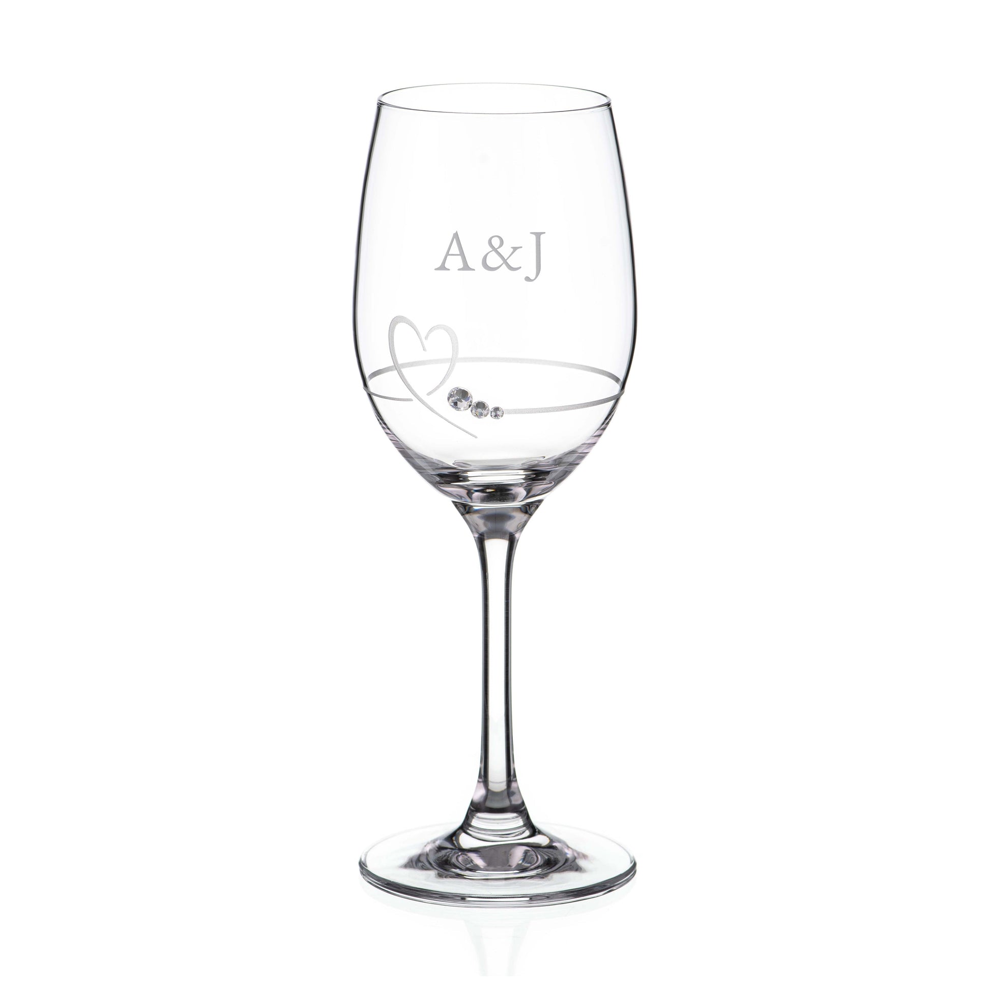 Personalized Glassware - Personalized Petit Wine Glass with Swarovski Crystals 