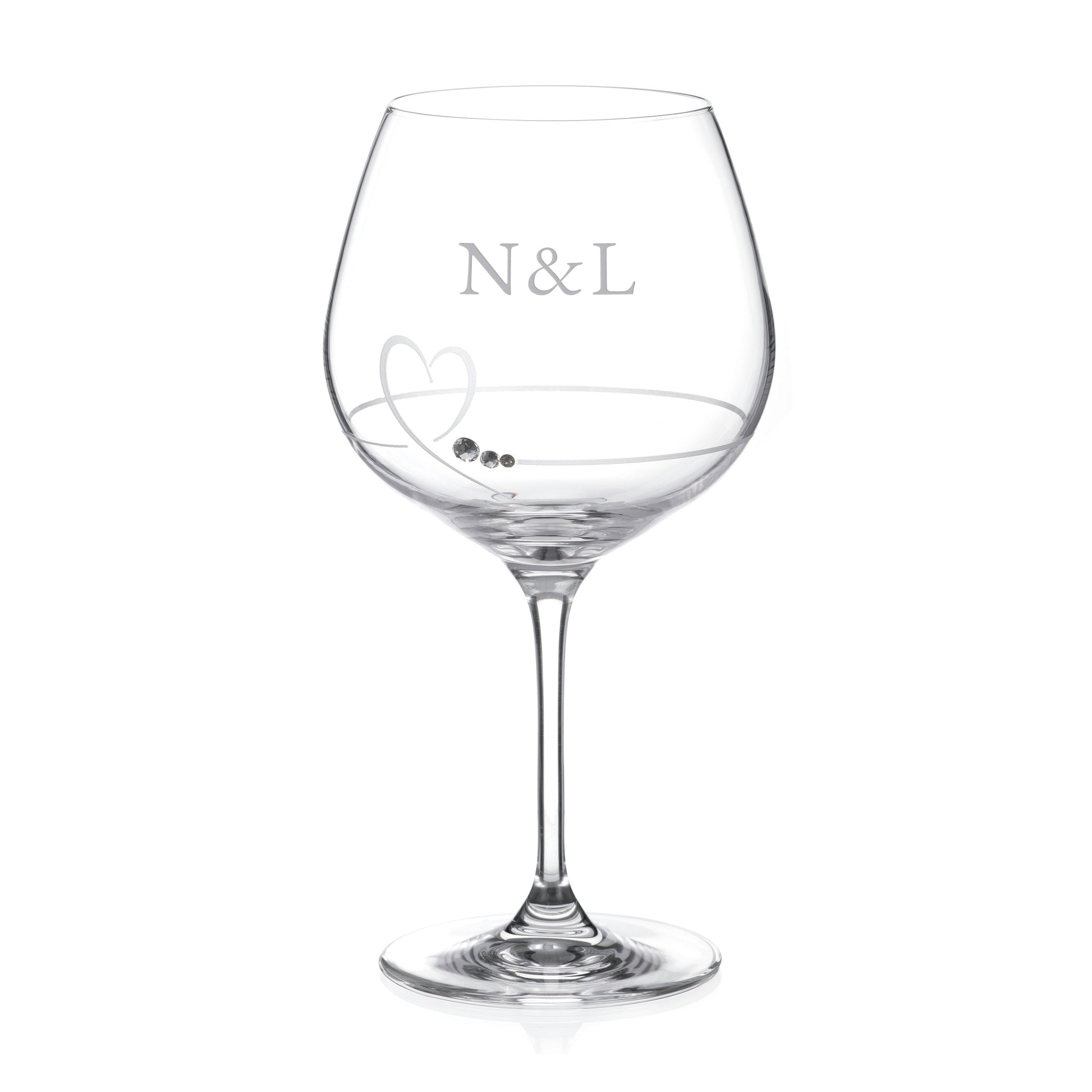 Personalized Glassware - Personalized Petit Gin Glass with Swarovski Crystals 
