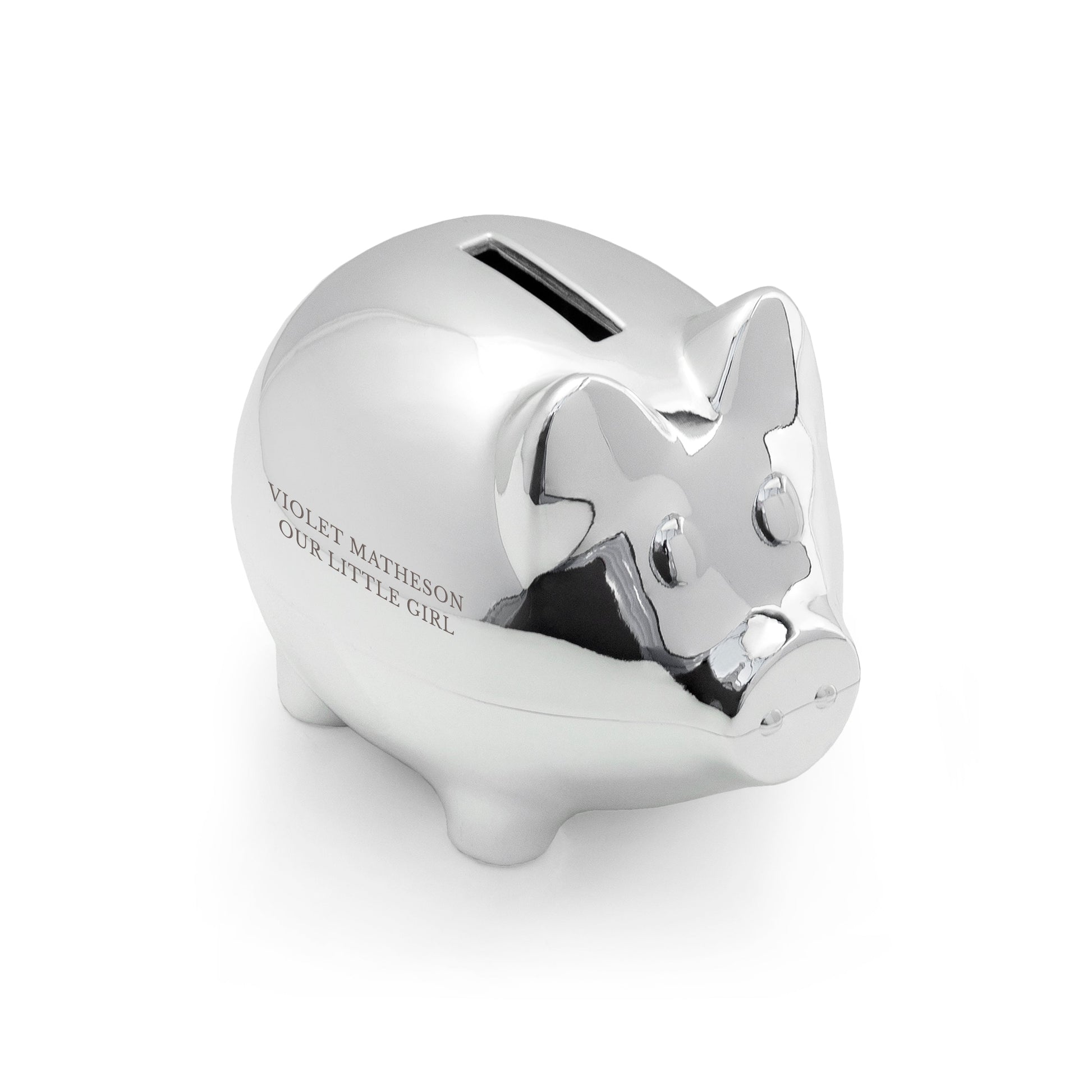 Personalized Money Boxes - Silver Personalized Piggy Bank 