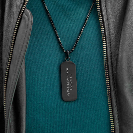 Personalized Men's Tyretread Stone Necklace