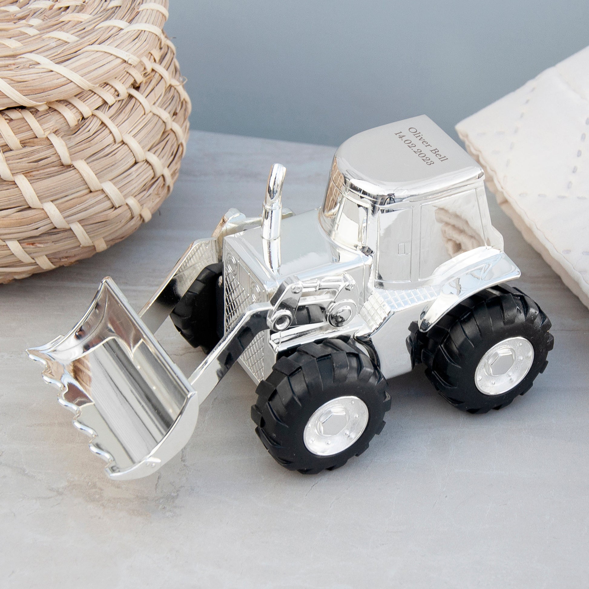 Personalized Money Boxes - Personalized Silver Plated Digger Money Box 