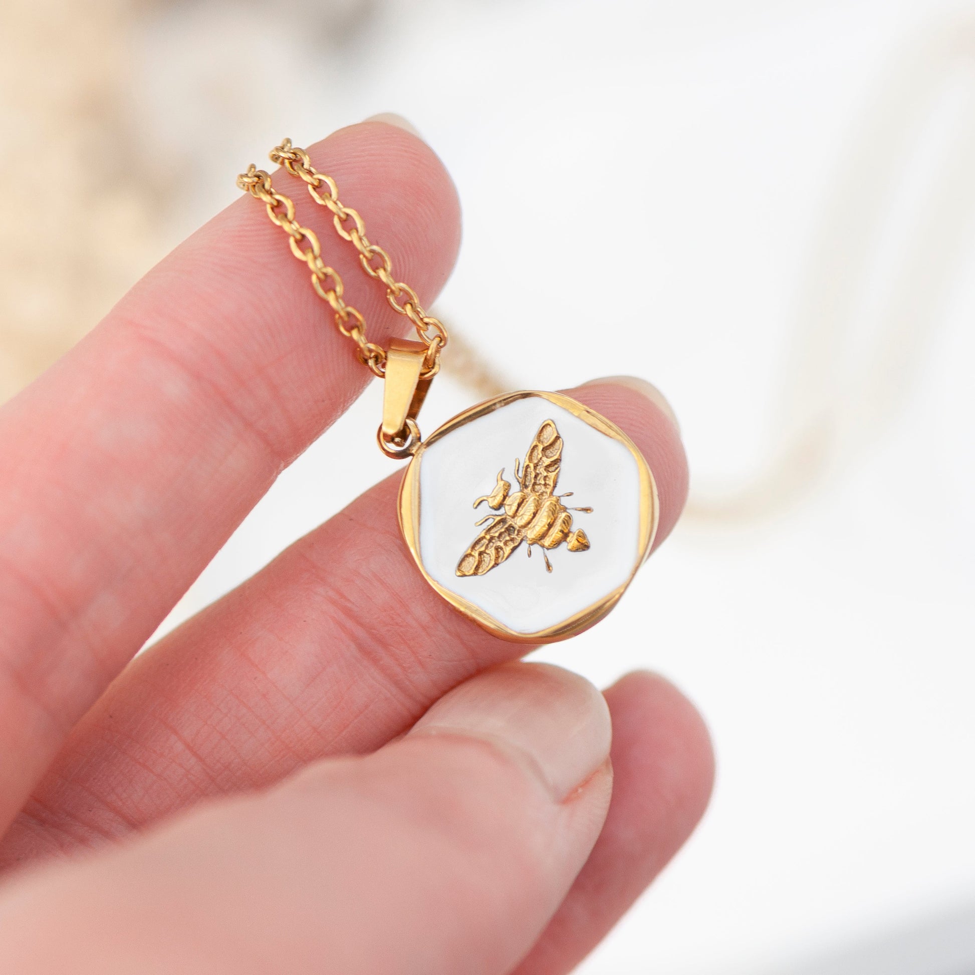 Personalised Honey Bee Pendant and Necklace - Lovesakes