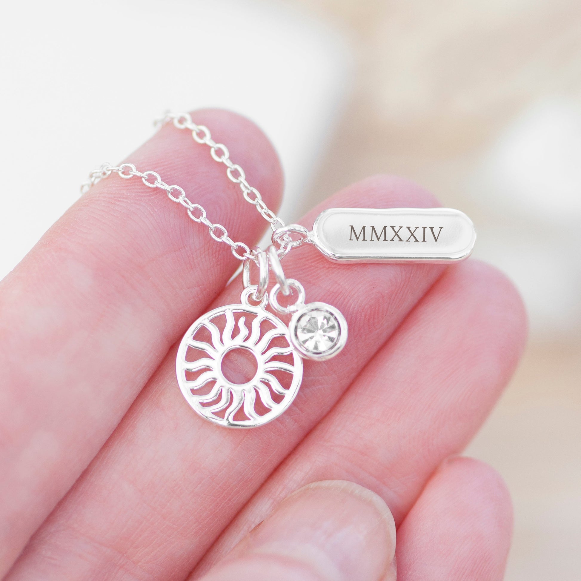 Personalized Necklaces - Personalized Eternal Sun Charms Necklace 