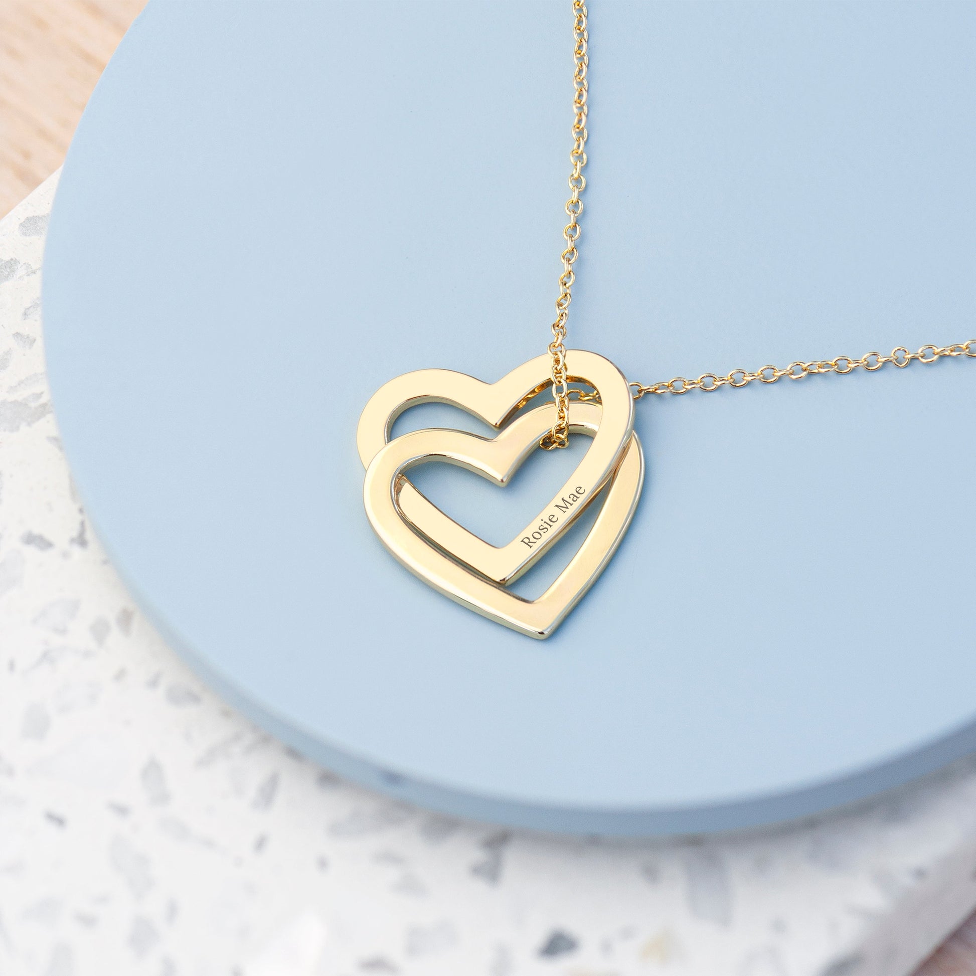 Personalized Necklaces - Personalized Entwined Hearts Necklace 
