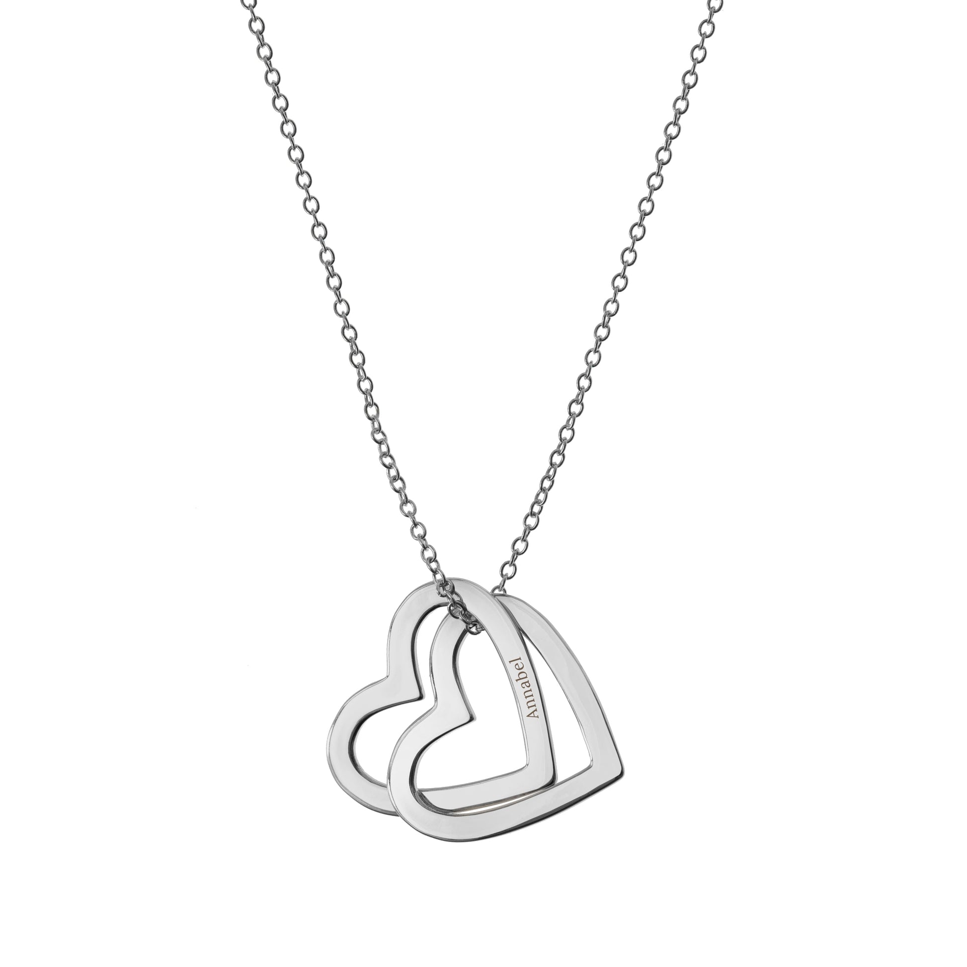 Personalized Necklaces - Personalized Entwined Hearts Necklace 