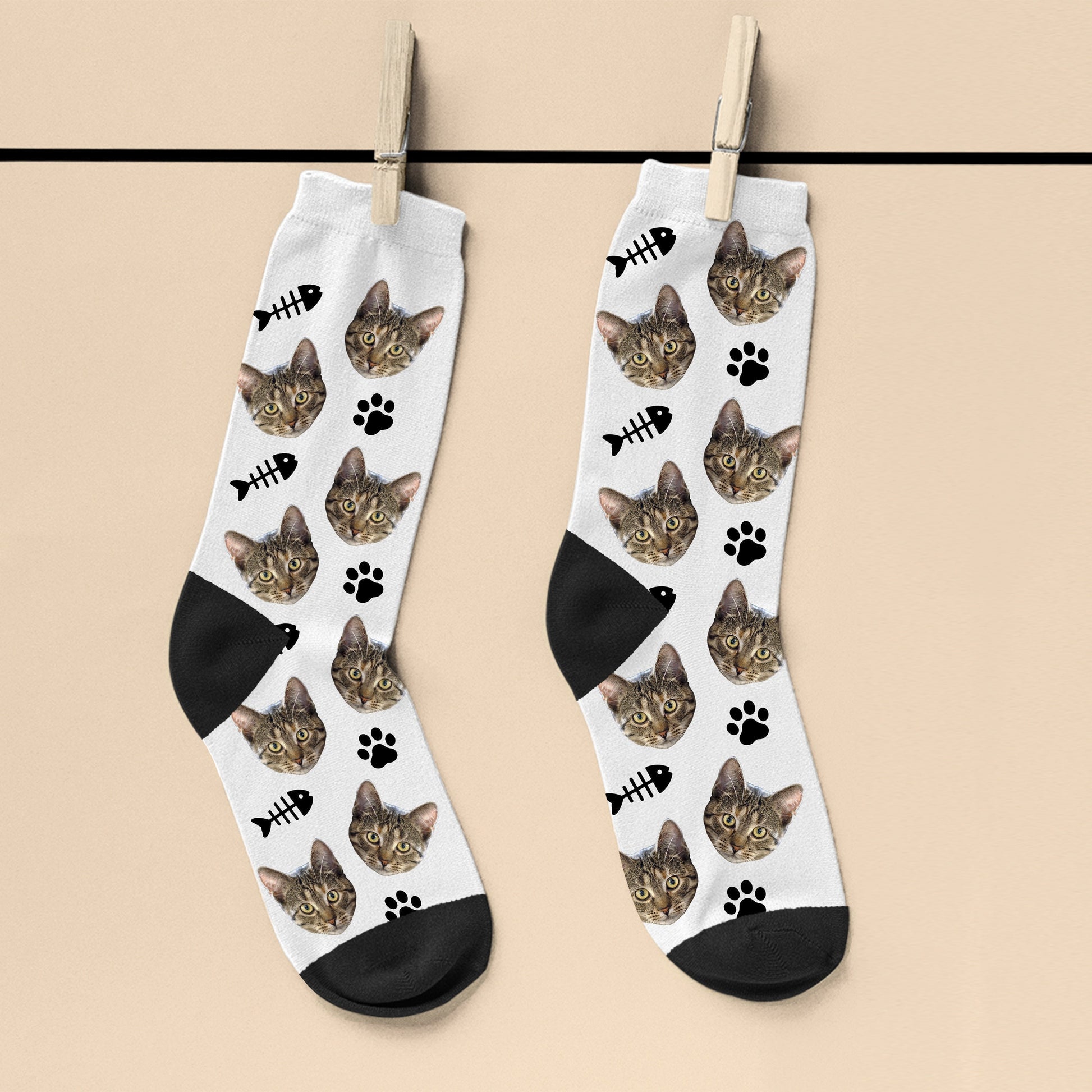 Personalized Cat Photo Socks - GiftsofaKind