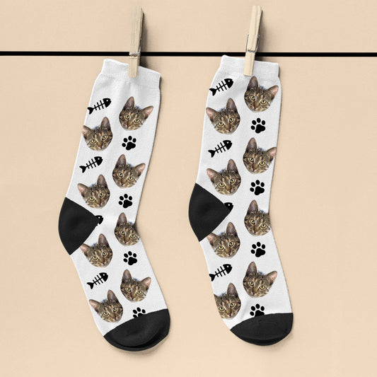 Personalized Cat Photo Socks