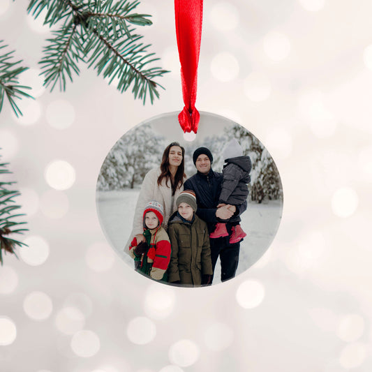 Personalised Round Photo Christmas Ornament