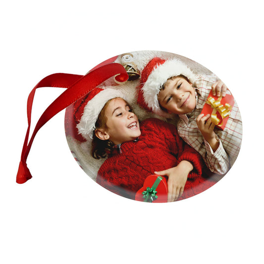 Personalised Round Photo Christmas Ornament