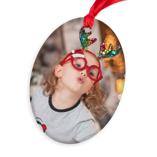 Personalised Oval Photo Christmas Ornament