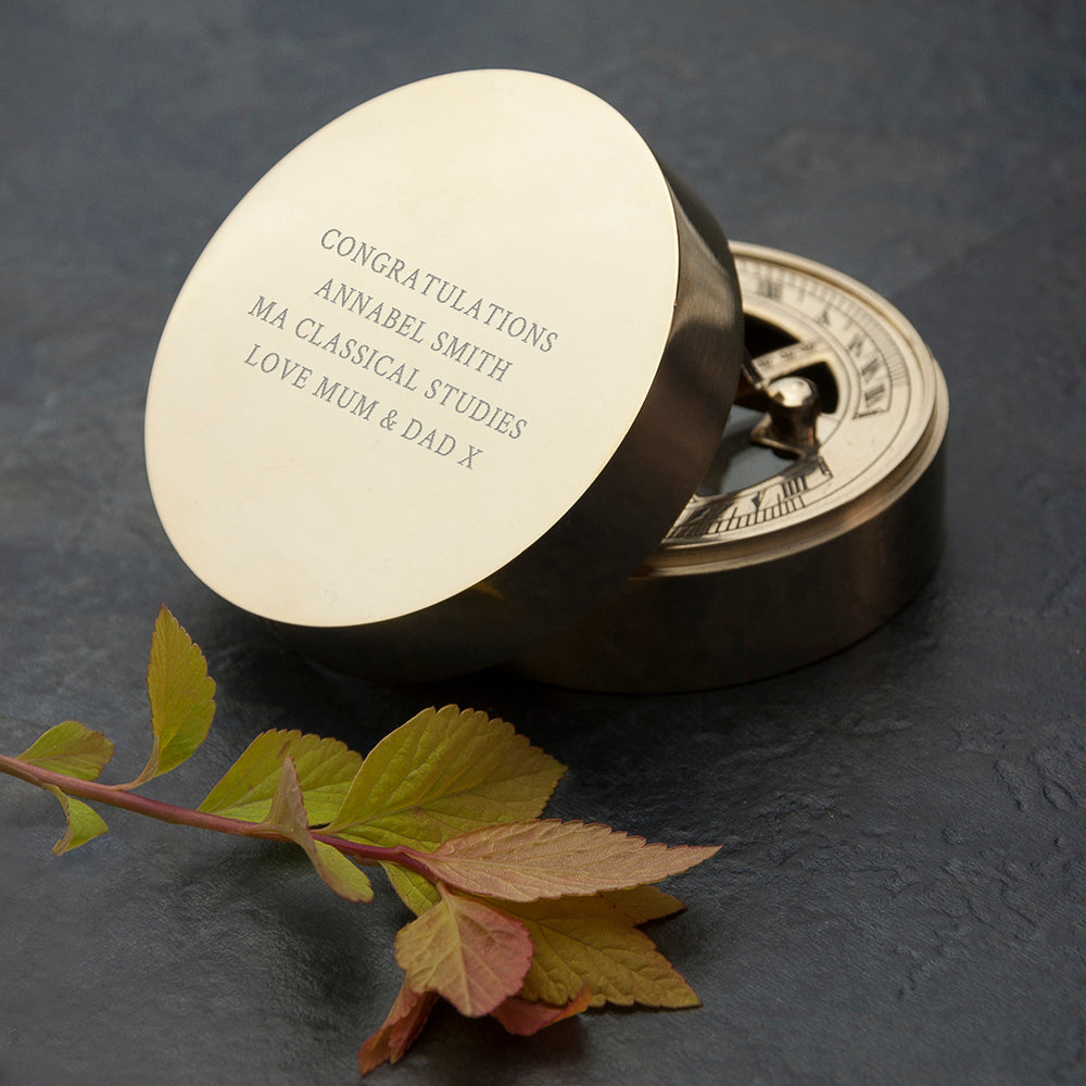 Personalised Graduation Brass Sundial Compass - Lovesakes