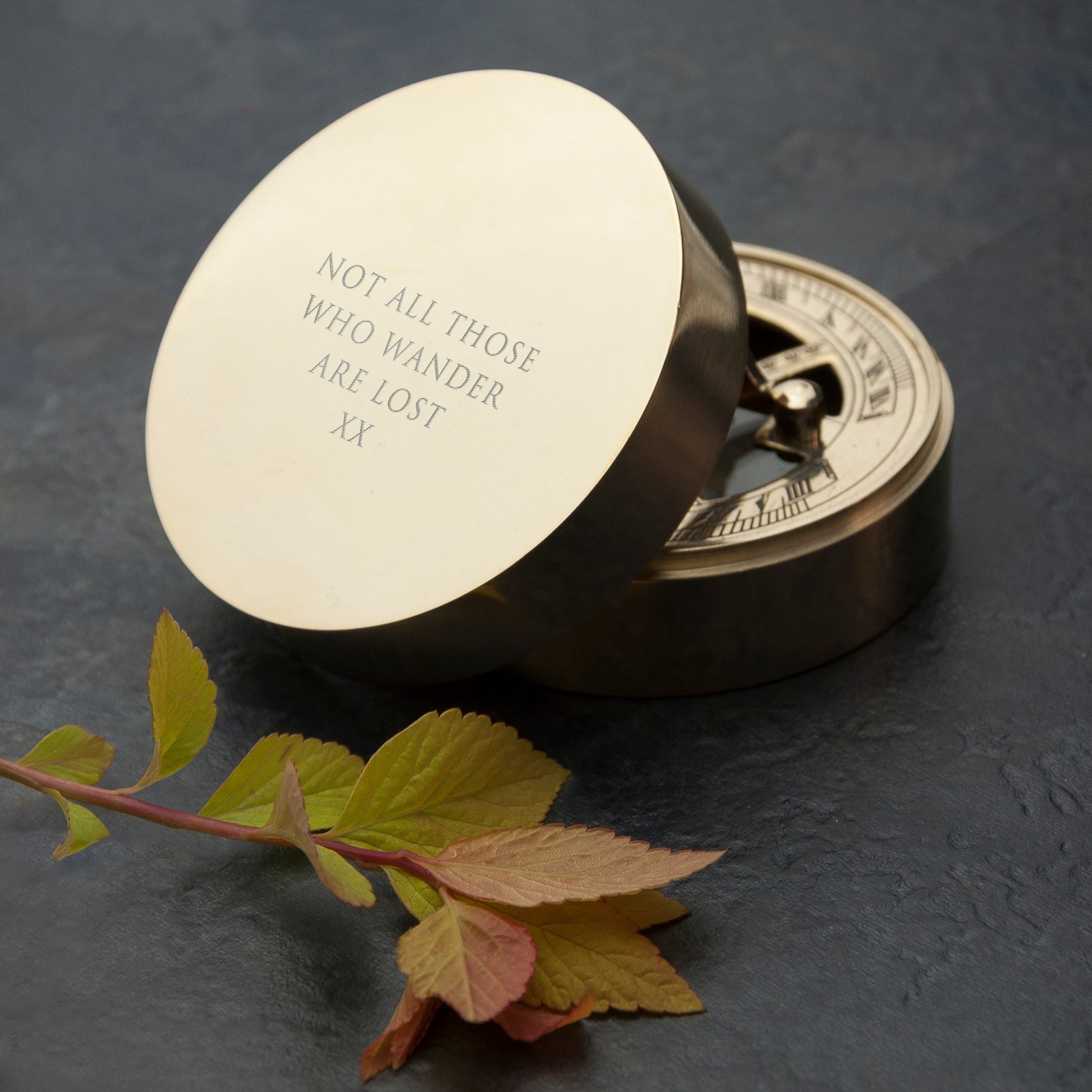 Personalized Adventurer's Brass Sundial and Compass - GiftsofaKind