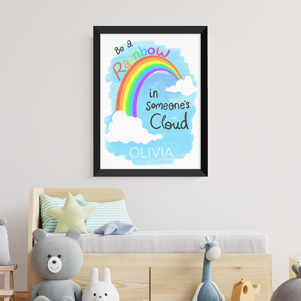 Personalized Wall Print - Personalized Be A Rainbow Framed Print 