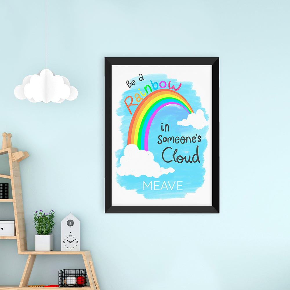 Personalized Wall Print - Personalized Be A Rainbow Framed Print 