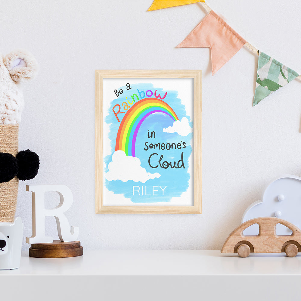 Personalized Wall Print - Personalized Be A Rainbow Framed Print 