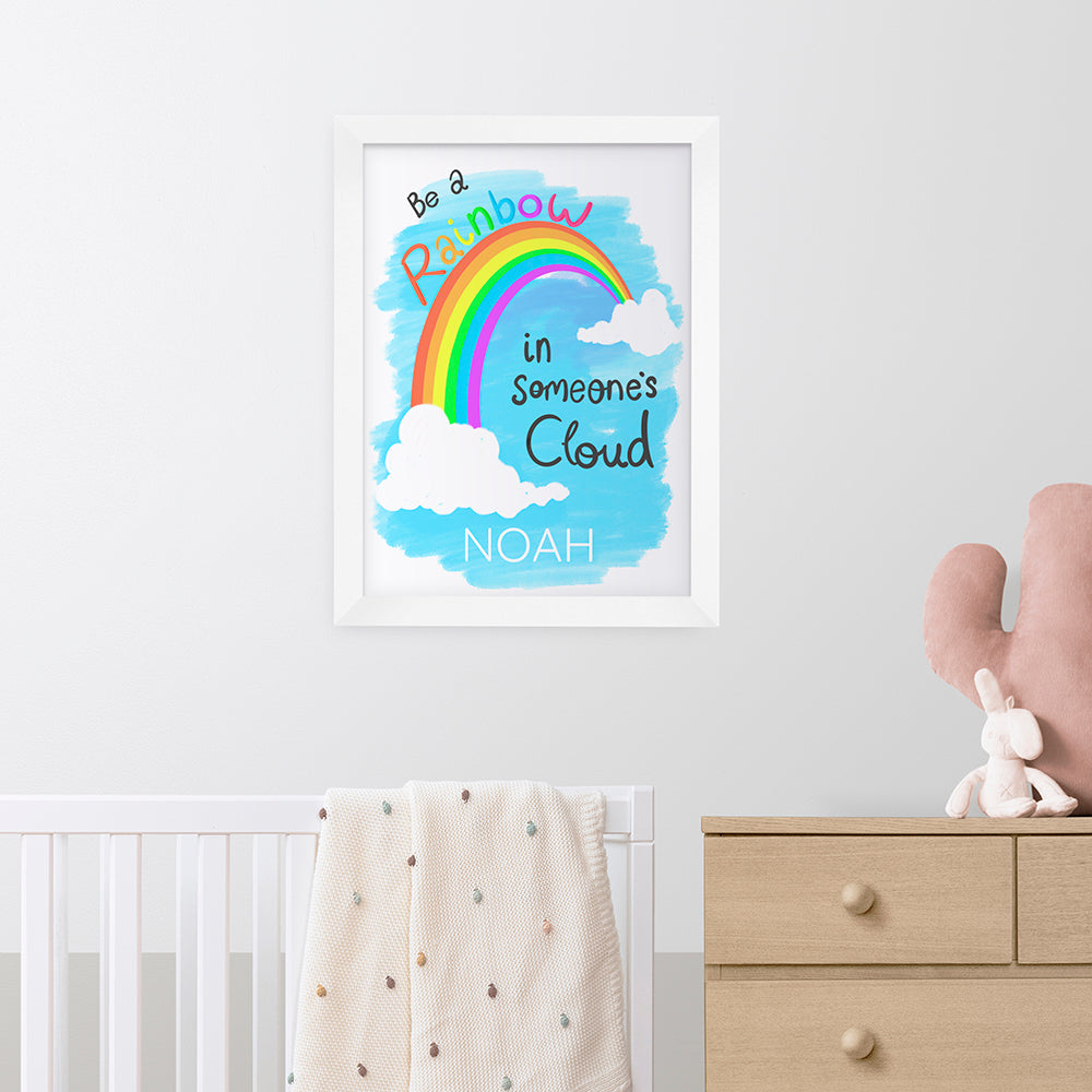 Personalized Wall Print - Personalized Be A Rainbow Framed Print 
