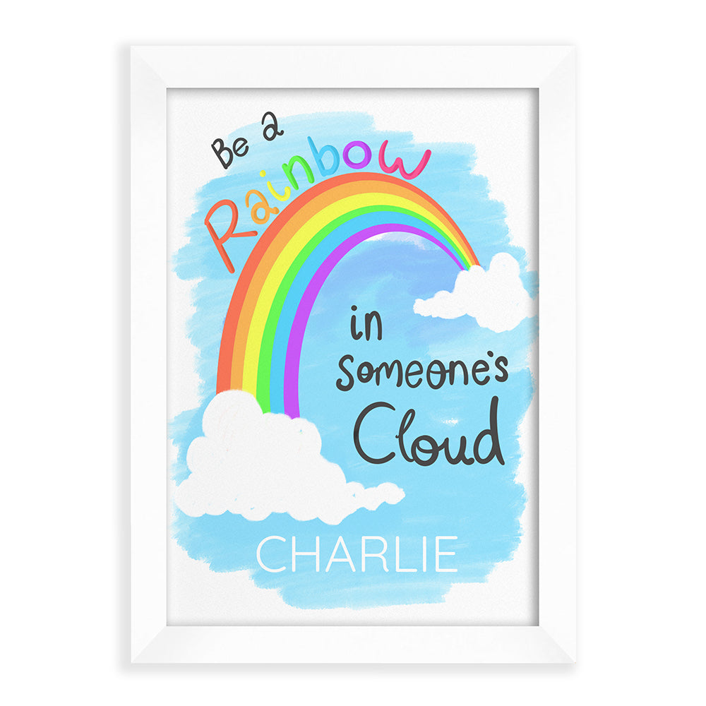 Personalized Wall Print - Personalized Be A Rainbow Framed Print 