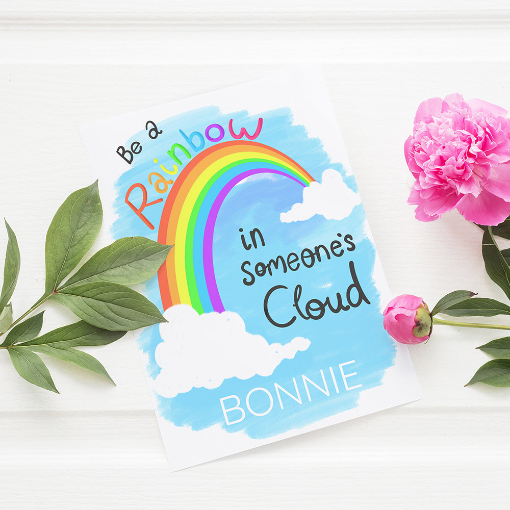 Personalized Wall Print - Personalized Be A Rainbow Framed Print 