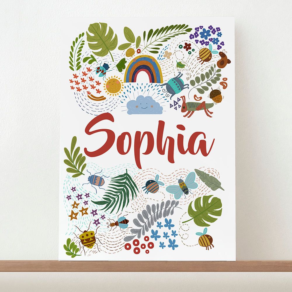 Personalized Wall Print - Personalized Nature-Inspired Children's Print 