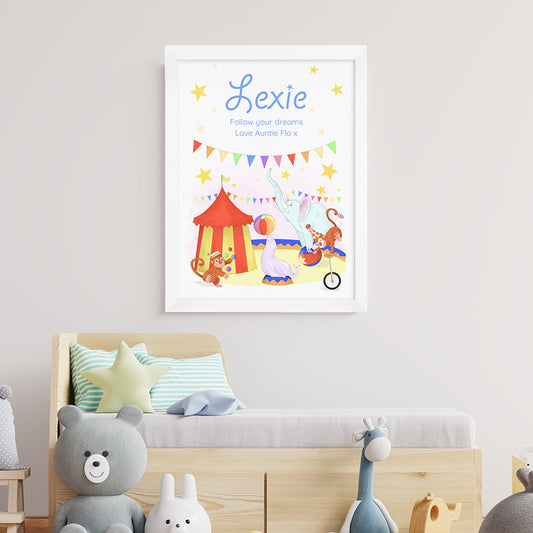 Personalized Circus Fun Framed Print