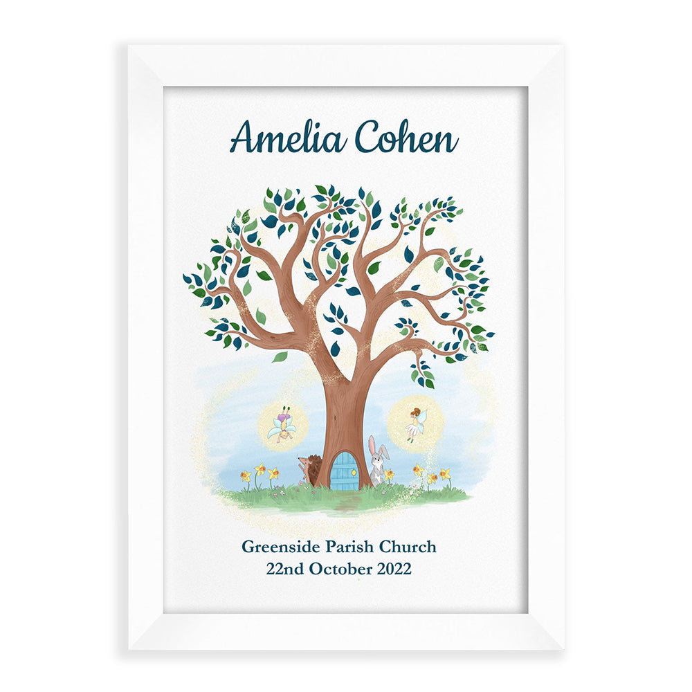 Personalized Wall Print - Personalized Fairy Tree Framed Print 