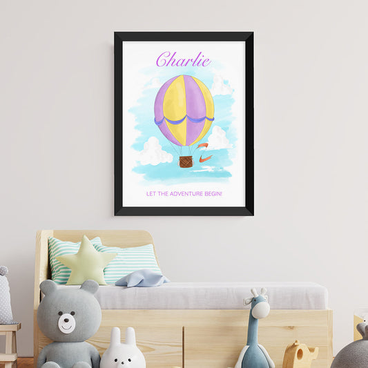 Personalized Hot Air Balloon Framed Print