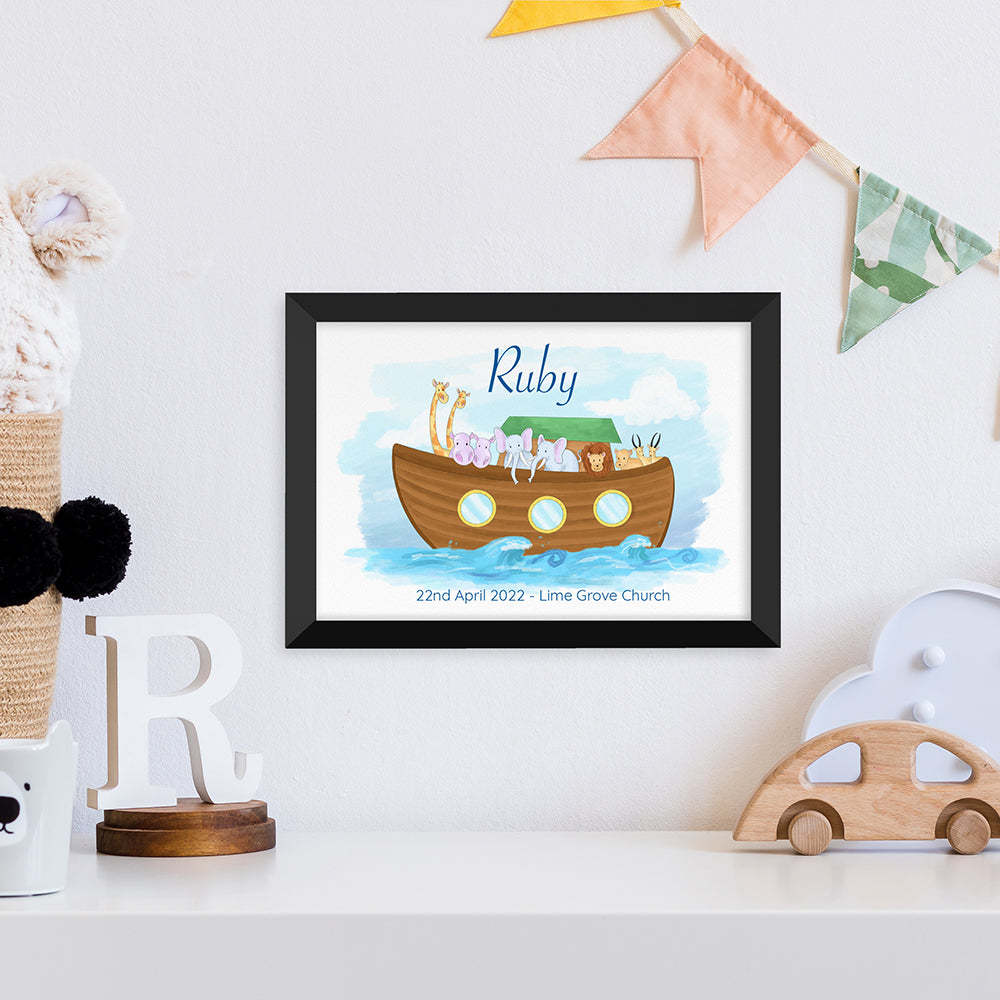 Personalized Wall Print - Personalized Noah's Ark Framed Print 