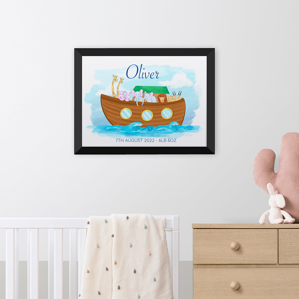 Personalized Wall Print - Personalized Noah's Ark Framed Print 